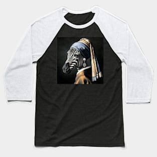 Wildlife Conservation - Pearl Earring Zebra Meme Baseball T-Shirt